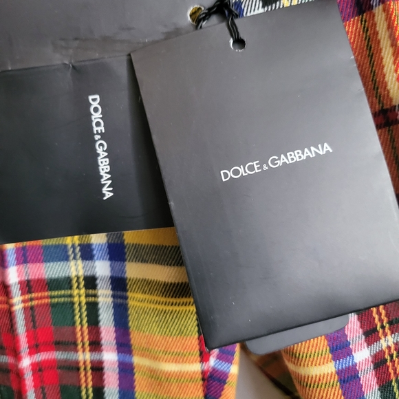 Dolce & Gabbana Kids heraldic-patch tartan pants - Picture 6 of 6